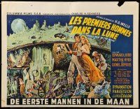 1f572 FIRST MEN IN THE MOON Belgian '64 Ray Harryhausen, H.G. Wells, fantastic sci-fi art!