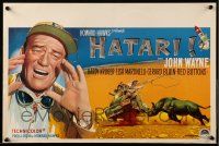 1f582 HATARI Belgian '62 Howard Hawks, great art of John Wayne in Africa!