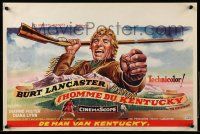 1f592 KENTUCKIAN Belgian '55 different art of star & director Burt Lancaster as frontiersman!