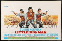 1f605 LITTLE BIG MAN Belgian '71 great wacky artwork of Dustin Hoffman, Arthur Penn!