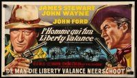 1f611 MAN WHO SHOT LIBERTY VALANCE Belgian '62 John Ford, art ot John Wayne & James Stewart
