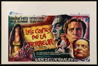 1f651 TALES OF TERROR Belgian '62 great art of Peter Lorre, Vincent Price & Basil Rathbone!