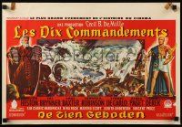 1f654 TEN COMMANDMENTS Belgian '56 Cecil B. DeMille, art of Charlton Heston, Yul Brynner!