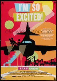 1f127 I'M SO EXCITED Canadian 1sh '13 Pedro Almodovar, wacky comedy art with airplane by Mariscal!