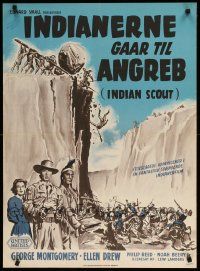 1f447 DAVY CROCKETT INDIAN SCOUT Danish '51 George Montgomery, different cowboy art by Wenzel!