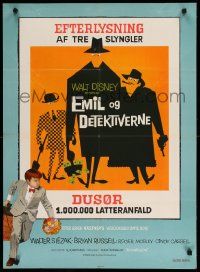 1f452 EMIL & THE DETECTIVES Danish '68 Walt Disney, Walter Slezak, cool artwork!