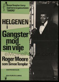 1f456 FICTION MAKERS Danish '71 different image of Roger Moore as Leslie Charteris' The Saint!