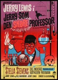 1f498 NUTTY PROFESSOR Danish '64 wacky art of director & star Jerry Lewis!