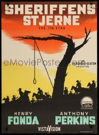 1f526 TIN STAR Danish '58 Henry Fonda & Anthony Perkins, Anthony Mann, different hanging art!
