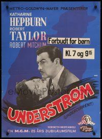 1f529 UNDERCURRENT Danish '49 close-up image of Katharine Hepburn & Robert Taylor!