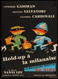 1f841 AUDACE COLPO DEI SOLITI IGNOTI French 23x31 '62 cool art of cop and robber by Siry!