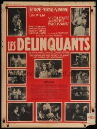 1f852 DELINCUENTES French 24x32 '57 Ginette Leclerc, Raymond Bussieres, many cool images!