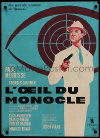 1f860 EYE OF THE MONOCLE French 21x30 '62 Paul Meurisse, Georges Lautner, great Cerutti artwork!