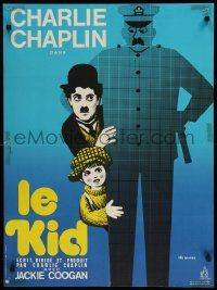 1f881 KID French 23x31 R70s different Leo Kouper artwork of Charlie Chaplin & Jackie Coogan!