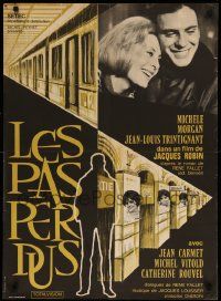 1f884 LAST STEPS French 23x32 '66 close-up of Michele Morgan, Jean-Louis Trintignant!