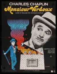 1f899 MONSIEUR VERDOUX French 23x30 R73 art of Charlie Chaplin by Leo Kouper and Roger Boumendil!