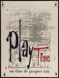 1f907 PLAYTIME French 24x32 '67 Jacques Tati, cool different art by Baudin & Rene Ferracci!