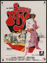 1f920 SUPER FLY French 23x31 '72 great Tom Jung artwork of Ron O'Neal with car & girl!