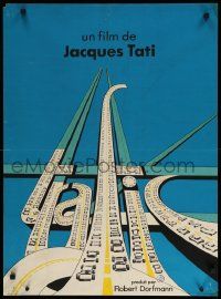 1f926 TRAFFIC French 23x31 '71 great artwork of title as congested highways!