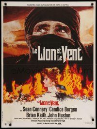 1f935 WIND & THE LION French 24x32 '75 art of Sean Connery & Candice Bergen, directed by Milius!