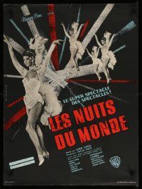 1f937 WORLD BY NIGHT French 22x30 '61 Luigi Vanzi's Il Mondo di notte, sexy Italian showgirls!