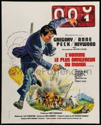 1f949 CHAIRMAN French 18x22 '69 U.S.-British-Russian Intelligence can't keep Gregory Peck alive!