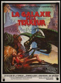 1f956 GALAXY OF TERROR French 16x22 '81 great sexy Charo fantasy artwork of monster attacking girl