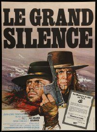 1f959 GREAT SILENCE French 15x21 '68 Corbucci, art of Kinski & Trintignant by Thos & Ferracci!