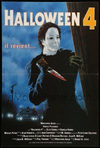 1f962 HALLOWEEN 4 French 16x24 '88 cool different Micollet art of Michael Myers with bloody knife!