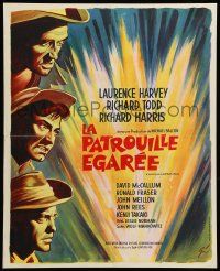 1f967 JUNGLE FIGHTERS French 18x22 '60 different Grinsson art of Laurence Harvey, Todd & Harris!