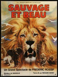 1f989 SAUVAGE ET BEAU French 15x21 '84 Rossif & Cuttoli documentary, Mascii art of lion!
