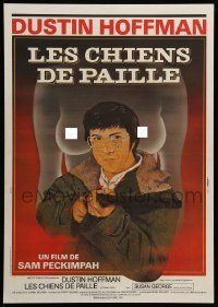 1f993 STRAW DOGS French 16x22 R80s Peckinpah, different art of Hoffman & naked girl by Philippe!
