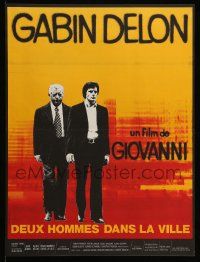 1f996 TWO MEN IN TOWN French 15x20 '73 Alain Delon, Gabin, Deux hommes dans la ville, Landi art!