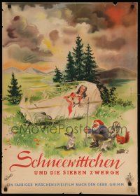 1f064 SNOW WHITE German '55 Schneewittchen und die sieben Zwerge, really cool Karnath artwork!
