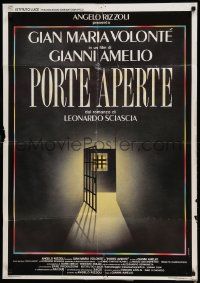 1f217 OPEN DOORS Italian 1sh '90 Gianni Amelio's Porte Aperte, cool art of open prison cell!