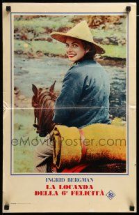 1f224 INN OF THE SIXTH HAPPINESS Italian 15x24 '60 different image of Ingrid Bergman on horseback!