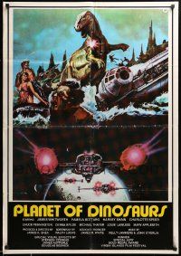 1f042 PLANET OF DINOSAURS Lebanese '78 completely different sci-fi artwork by Tino Aller!
