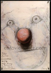 1f167 RED NOSES commercial Polish 27x38 '92 artwork of clown's face by Stasys!