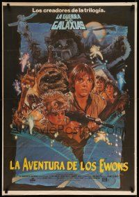 1f178 CARAVAN OF COURAGE Spanish '85 An Ewok Adventure, Star Wars, art by Drew Struzan!