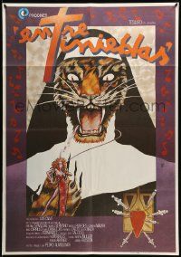 1f179 DARK HABITS Spanish '83 Pedro Almodovar's Entre Tinieblas, wild tiger nun art by Zulueta!