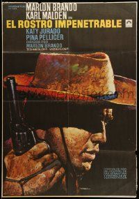 1f193 ONE EYED JACKS Spanish R72 great artwork of star & director Marlon Brando with gun by Mac!