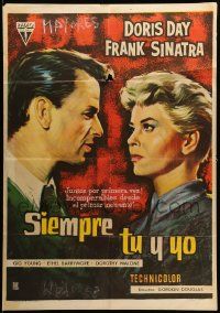 1f210 YOUNG AT HEART Spanish '62 great close up artwork of Doris Day & Frank Sinatra!