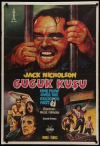 1f297 ONE FLEW OVER THE CUCKOO'S NEST Turkish '81 Jack Nicholson, wild misleading artwork!