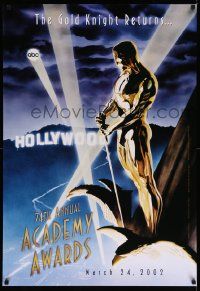 1g042 74TH ANNUAL ACADEMY AWARDS 1sh '02 cool Alex Ross art of Oscar over Hollywood!