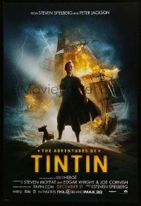 1g059 ADVENTURES OF TINTIN teaser DS 1sh '11 Spielberg's version of the Belgian comic!