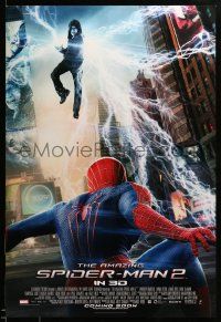 1g075 AMAZING SPIDER-MAN 2 int'l advance DS 1sh '14 angry Electro above Andrew Garfield!