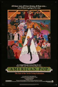 1g081 AMERICAN POP 1sh '81 cool rock & roll art by Wilson McClean & Ralph Bakshi!