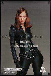 1g096 AVENGERS teaser DS 1sh '98 sexy Uma Thurman as Emma Peel - saving the world in style!