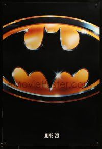 1g107 BATMAN teaser 1sh '89 directed by Tim Burton, cool image of Bat logo, matte finish!