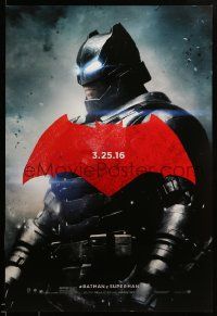 1g117 BATMAN V SUPERMAN teaser DS 1sh '16 cool image of armored Ben Affleck in title role!